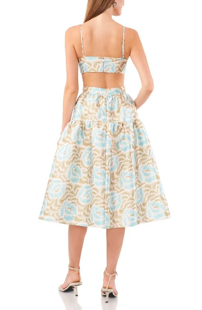 Shop 1.state Print Tiered A-line Skirt In Blue River