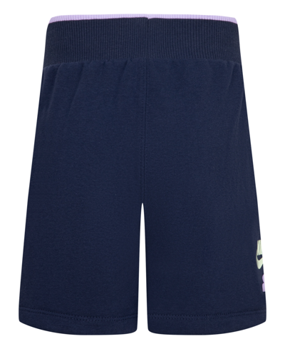 Shop Nike Toddler Girls French Terry Shorts In Midnight Navy