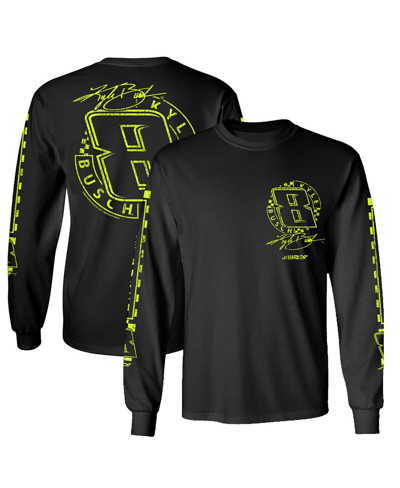 Richard Childress Racing Team Collection Men's  Black Kyle Busch Lifestyle Long Sleeve T-shirt In Black