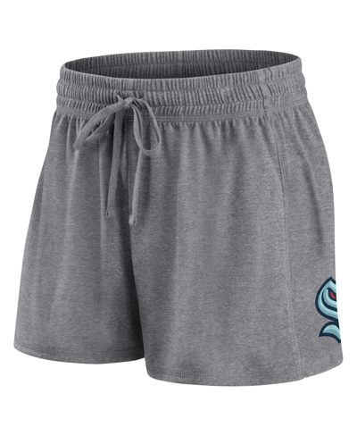 Fanatics Women's  Navy, Gray Seattle Kraken Script T-shirt And Shorts Set In Navy,gray