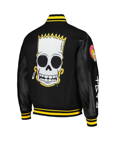 Shop Freeze Max Men's  Black The Simpsons Polished Punk Bart Full-zip Varsity Jacket