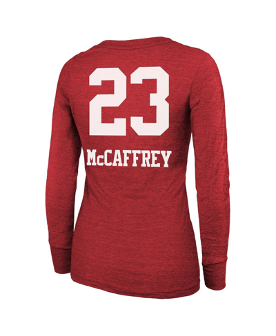 Shop Majestic Women's  Threads Christian Mccaffrey Scarlet San Francisco 49ers Super Bowl Lviii Scoop Name