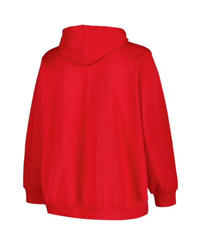 Profile Red New Jersey Devils Plus Size Arch Over Logo Pullover Hoodie In Red