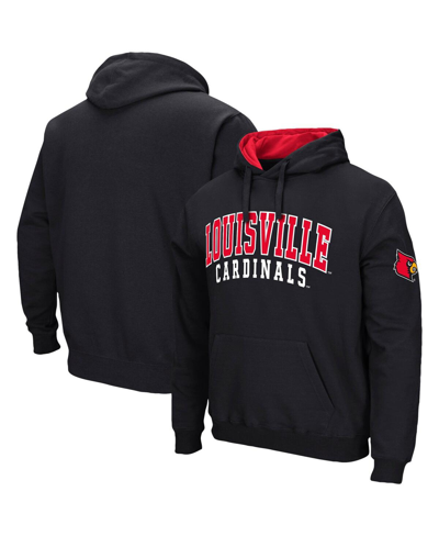 Colosseum Black Louisville Cardinals Double Arch Pullover Hoodie In Black