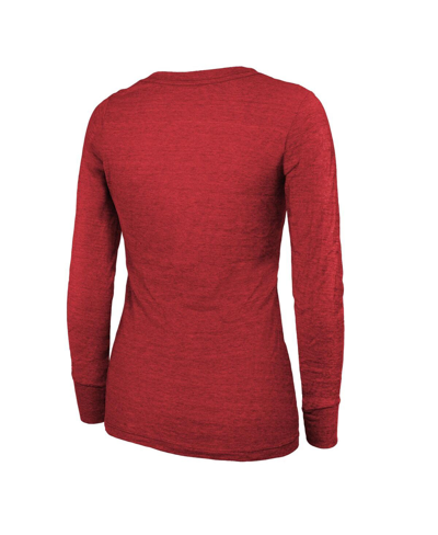 Majestic Threads  Scarlet San Francisco 49ers Super Bowl Lviii Make It Happen Tri-blend Long Sleeve In Scarlet