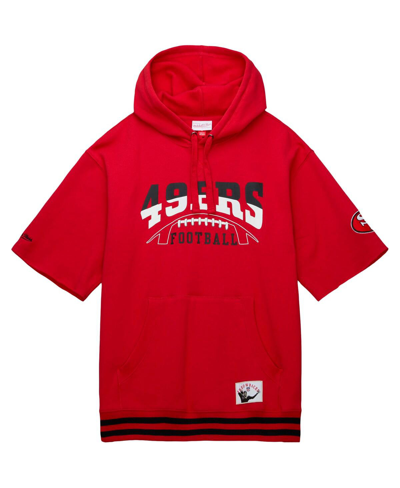 Mitchell & Ness Men's  Scarlet San Francisco 49ers Pre-game Short Sleeve Pullover Hoodie In Scarlet