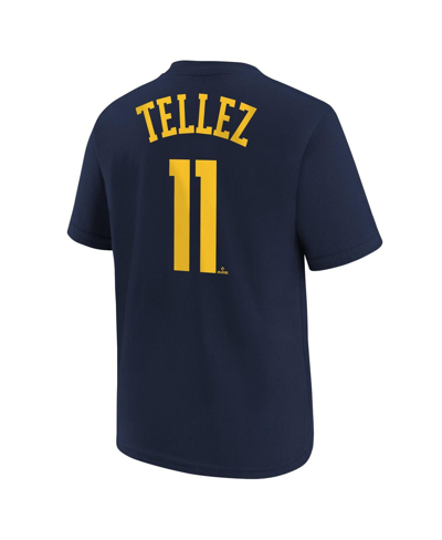 Shop Nike Big Boys  Rowdy Tellez Navy Milwaukee Brewers Player Name And Number T-shirt