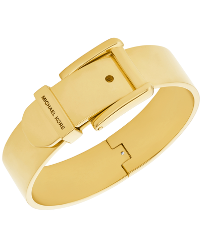 Shop Michael Kors Gold-tone Or Two-tone Silver-tone Colby Buckle Bangle Bracelet