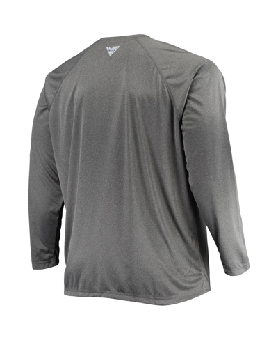 Shop Columbia Men's  Charcoal Texas Longhorns Big And Tall Terminal Tackle Omni-shade Long Sleeve Raglan T