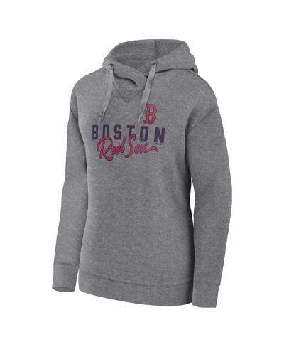 Fanatics Branded Heather Gray Boston Red Sox Script Favorite Pullover Hoodie In Heather Gray