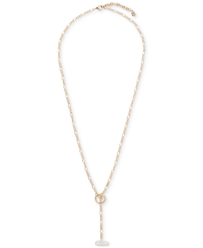 Shop Lucky Brand Gold-tone Freshwater Pearl Lariat Necklace, 27" + 2" Extender
