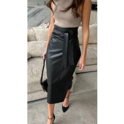 Shop Charli London Livia Wrap Skirt In Black