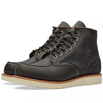 Shop Red Wing Shoes 8890 Heritage Work 6" Moc Toe Boot Charcoal Rough & Tough Leather In Red