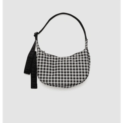 Shop Baggu Small Nylon Crescent Bag Black&white