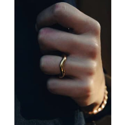 Shop Nordic Muse Chunky Irregular Band Ring In Gold