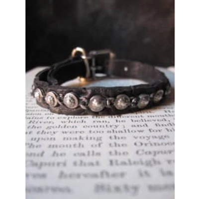Shop Goti Silver & Leather Bracelet In Metallic