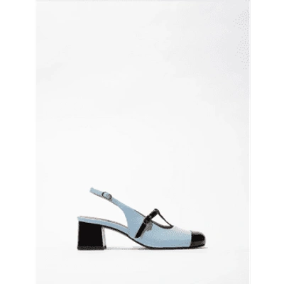Shop Fly London Soln083 In Black/sky Blue Sandals
