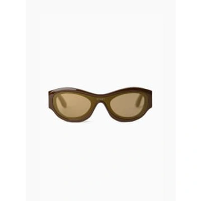 Shop Sunnei Prototipo 5 Sunglasses Dark Brown
