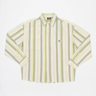 Shop Dickies Glade Spring Striped Shirt In Green & White