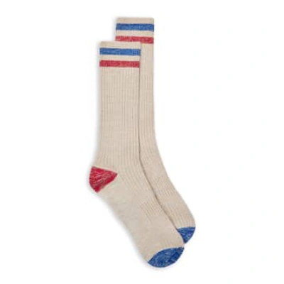 Shop Burrows And Hare Varsity Sock In Neutrals