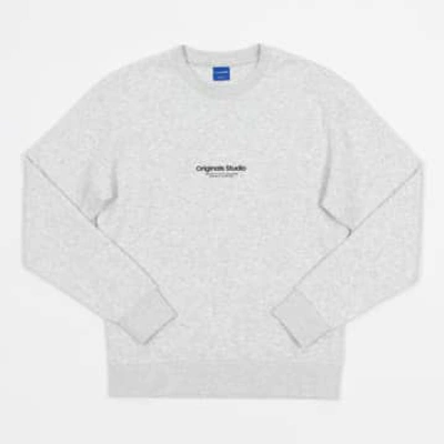 Shop Jack & Jones Orginials Studio Sweatshirt In Grey