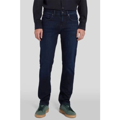 Shop 7 For All Mankind Slimmy Luxe Performance Jeans In Dark Blue Rotation Wash Jsmsb800ar