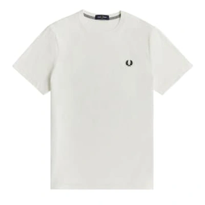 Shop Fred Perry Crew-neck Short-sleeved T-shirt (snow White)