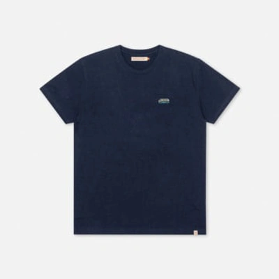 Shop Revolution Navy-melange Regular T-shirt In Blue