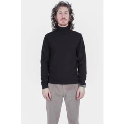 Shop Daniele Fiesoli Italian Wool Turtle Neck Sweatshirt Black