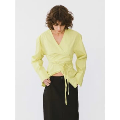 Shop Marram Trading V-neck Criss-crossed Layered Blouse In Green