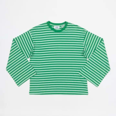 Shop Jjxx Womens Amalie Long Sleeve Stripe T-shirt In Green
