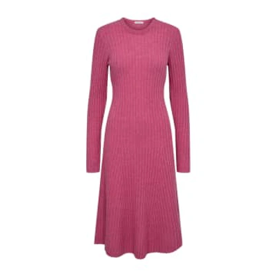 Shop Designers Remix Carmen Rib Long Dress In Pink/pink