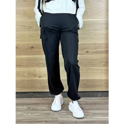 Shop Twinset Cargo Trousers With Drawstring Black