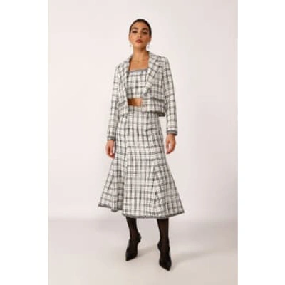 Shop Dixie Checquered Tweed Midi Skirt