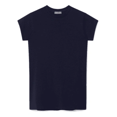 Shop Chalk Navy Louise Top In Blue