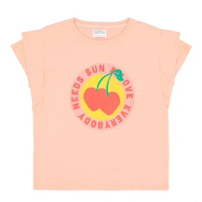 Shop Sisters Department Double Manga T -shirt Cherries In Pink