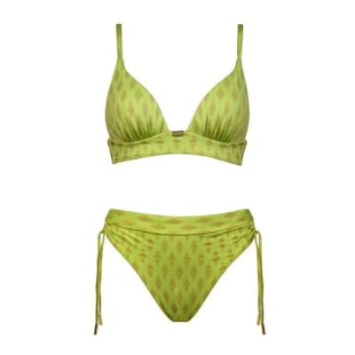 Shop Maryan Mehlhorn 5132 Bikini In Lime/gold In Green