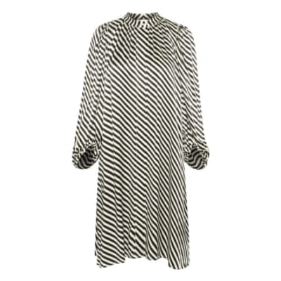 Shop Soaked In Luxury Soho Dress In Black & White Diagonal Stripe