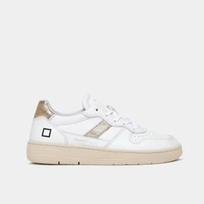 Shop Date Court 2.0 White & Gold Trainer