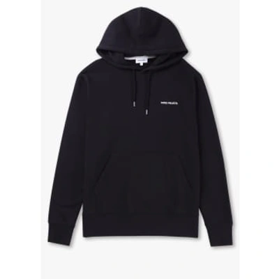Shop Norse Projects Mens Arne Relaxed Organic Logo Hoodie In Black