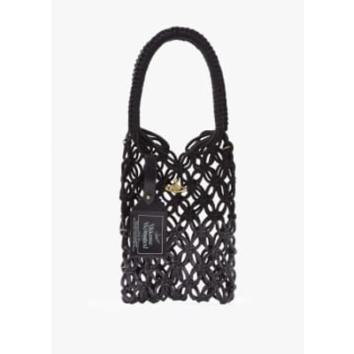 Shop Vivienne Westwood Womens Large Macrame Shoulder Bag In Black