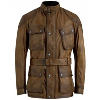 Shop Belstaff Trialmaster Panther Leather Jacket Brown