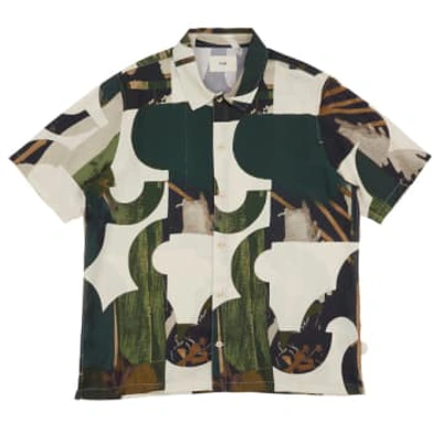 Shop Folk Gabe Shirt Cutout Print Olive Multi In Green