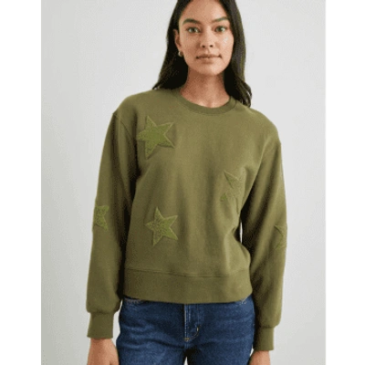 Shop Rails Sonia Star Sweatshirt Olive In Green