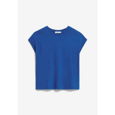 Shop Armedangels Inaara Dynamo Blue Loose Fit T-shirt