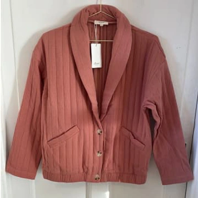 Shop Anorak Ycoo Quilted 80s Style Jacket Coat Salmon Pink Cotton