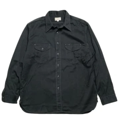 Shop Buzz Rickson's Herringbone Work Shirt In Black