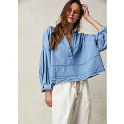 Shop Free People Jude Denim Pullover In Blue