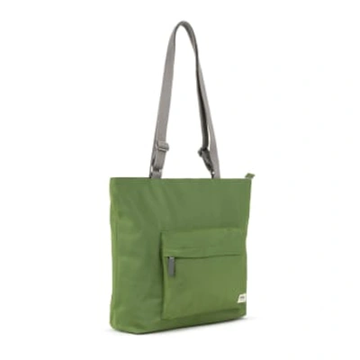 Shop Roka London Tote Shopping Bag Trafalgar B Medium Recycled Repurposed Sustainable Nylon In Avocado