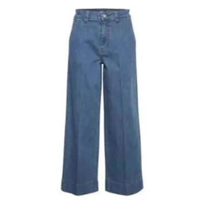 Shop B.young Kato Komma Cropped Jeans In Light Blue Denim